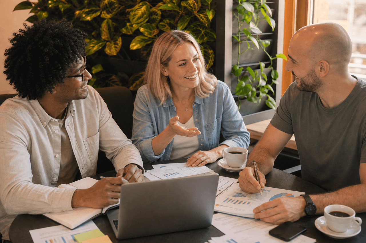 Team bespreekt starten en administratie bij ConnectInn
